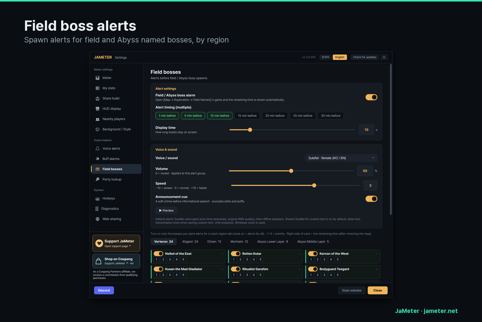 Field and Abyss boss spawn alerts